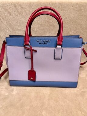 Kate Spade Staci Medium Satchel Colorblock Saffiano Leather Crossbody NWOT